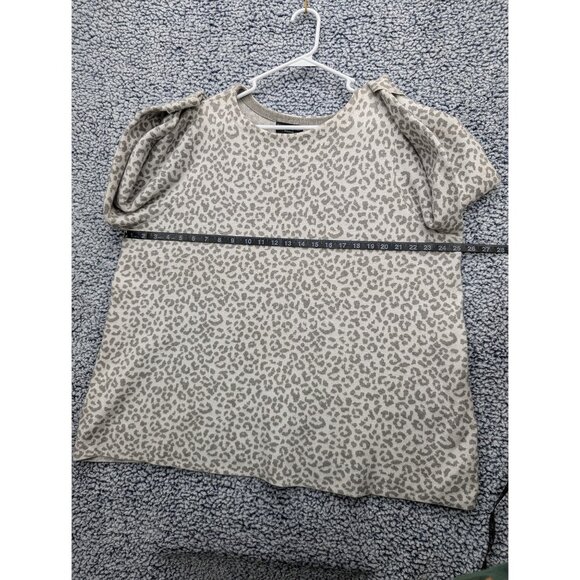 Cynthia Rowley Animal Print Sweater Size 2X Knit 3/4 Sleeve Soft Cozy Plus Gray - Picture 9 of 12